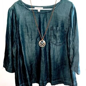 Denim Blouse w/pocket